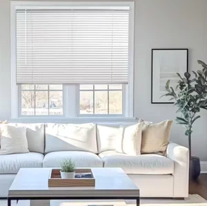 White Cordless Room Darkening 1 in. Vinyl Mini Blind - 31 in. W x 48 in. L - Picture 1 of 2