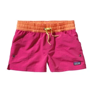 Patagonia Girls Costa Rica Baggies Shorts Hot Pink Orange Drawstring XL - Picture 1 of 7