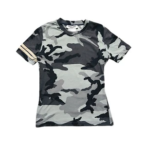 Christian Dior T Shirt Small Top Camo Camouflage Galliano Blue Stripe Vintage - Picture 1 of 8