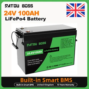 24V 100Ah Lifepo4 Lithium Battery 25.6V 10000+ Cycles Solar RV Off-grid - Picture 1 of 18