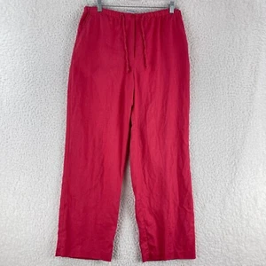 JM Collection Petite Pink 100% Linen Pants Womens High Rise Straight Leg Size PS - Picture 1 of 14