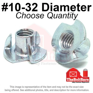 #10-32 Steel 3 Prong T Nuts Tee Zinc Plated FINE Thread (Pick Quantity) - Picture 1 of 2