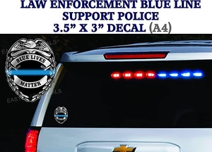 2 decals Support Police Thin Blue Line Officers DECAL Sticker BLUE LIVES MATTER - Picture 1 of 1