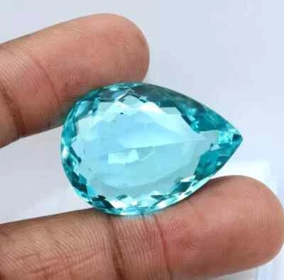 Piedra preciosa suelta certificada brasileña corte pera topacio azul natural 56 quilates Foto 1 de 4