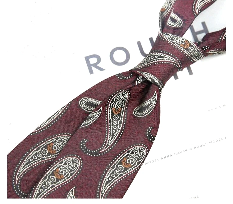 Nueva Corbata Clásica Paisley Roja Blanca TEJIDA JACQUARD 100% Seda Para Hombre Foto 1 de 1