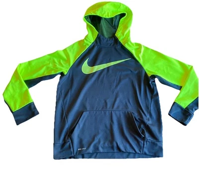 Sudadera con capucha Nike Dri-Fit Youth XL amarillo brillante negra manga larga  Foto 1 de 4