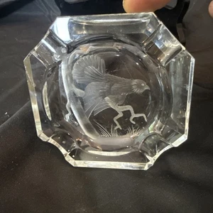 Moser Rowland Ward Grouse On Branch Crystal Ashtray 3 1/4 In - Picture 1 of 11