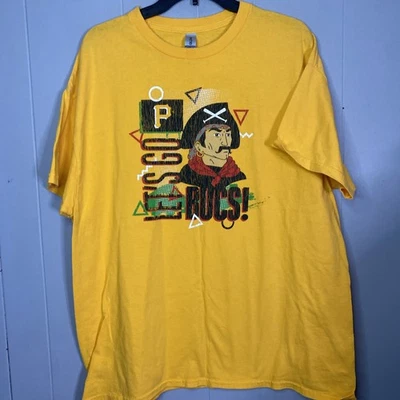 Pittsburgh Pirates Free T Shirt SGA Bucs Men’s XL Yellow MLB Preowned 23x29 - Image 1 of 4