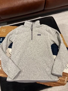 WOMEN Gray PATAGONIA 1/4 ZIP KNIT PULLOVER JUMPER - SIZE M - Picture 1 of 6