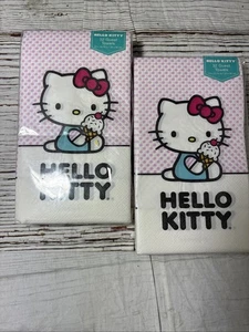 Hello Kitty Napkins Ice Cream White Pink 32 Guest Paper Napkins Set Of 2 NEW - Picture 1 of 7