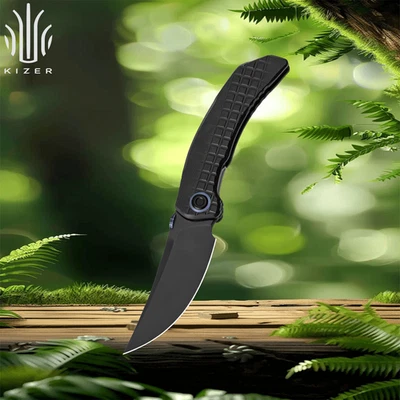 Kizer SZLACHTA Folding Pocket Knife Hand Brushed M390 Blade Titanium Handle - Image 1 of 4