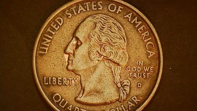 2000 D Massachusetts Qtr. Bronze Color Clad Layer/Annealing Alloys Error 5.6g - Image 1 of 4