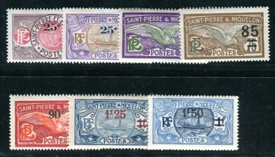 ST PIERRE et MIQUELON 1924 Yvert 118-119,121-125 ** MNH FLAWLESS (06192 - Image 1 of 2