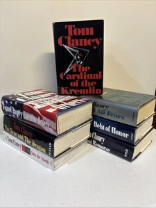 Lot Of 7 Tom Clancy Books 6 HC 1 SC some 1st Editions Jack Ryan Free Shipping - Picture 1 of 17