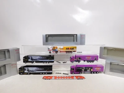 Herpa Esclusivo Serie 1:87 H0 5x Autocarro MB SHEBA Kitekat WHISKAS Sg / Mint + - Immagine 1 di 4