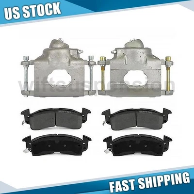 Front Disc Calipers and Brake Pads for Oldsmobile Cutlass Supreme 4.1L 1975 1976 - Image 1 of 4