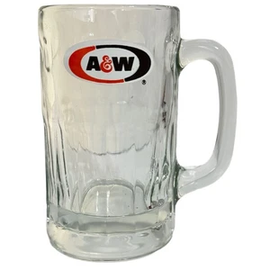 A&W Root Beer Glass Mug Textured Ribbed Handle Vintage Collectible - Picture 1 of 5