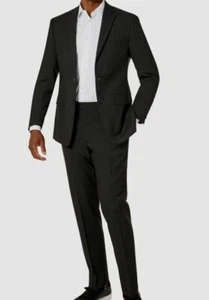 $395 Van Heusen Men's Gray Plain Slim-Fit Jacket Pants 2-Piece Suit Size 42R - Picture 1 of 6