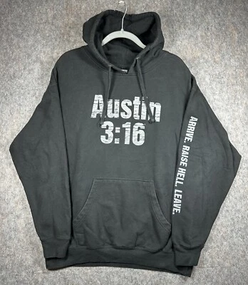 Sudadera con Capucha Stone Cold Austin De Colección Negra Talla XL 3:16 Y2K WWE 2013 Rara Foto 1 de 4