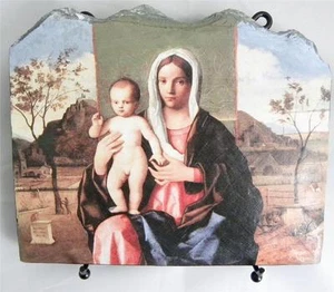 KERAMIK HANDGEFERTIGTE ORTHODOXE FLIESE HEILIGE MADONNA MIT KIND - Bild 1 von 1