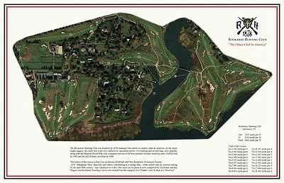 Rockaway Hunting Club 1878 Bendelow/Emmet/Tillinghast/Hanse Vintage GolfMap impresión Foto 1 de 3