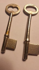 2 Taylor #536 and 538 Uncut Iron Skeleton Keys - Picture 1 of 2