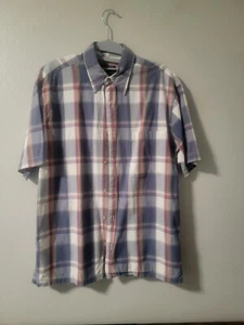 Pendleton Men's Small Plaid Short Sleeve Button Up Shirt Cotton Rayon Pocket - Picture 1 of 3