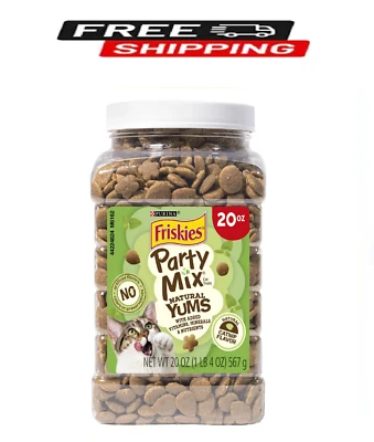 Purina Friskies Party Mix Natural Catnip Flavor Yums Treats for Cats, 20 oz Cani