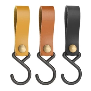 5pcs S shape PU leather hanger outdoor camping hook home storage organizers - Picture 1 of 11