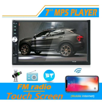 Car Stereo Multi-function 2 DIN Head Dash 7in Screen Bluetooth FM Radio Receiver - Image 1 of 4