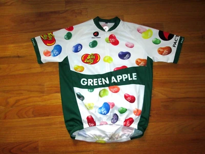 Camiseta deportiva del equipo de ciclismo PACTIMO Jelly Belly GREEN MANPLE 3/4 cremallera Candy Beans S/XS Foto 1 de 4