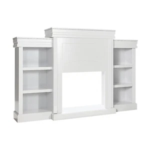 Costway 70" Fireplace TV Stand Media Console Entertainment Center Bookcase White - Picture 1 of 6