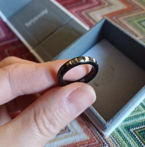 BROSWAY RING KERAMIK SCHWARZ UND ZIRKONIA GOLD FON BOX GRÖSSE 16 DURCHMESSER 1,8 CM - Bild 1 von 8