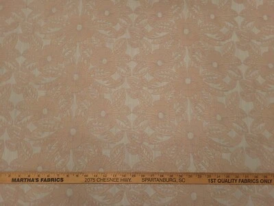 Valiant CYNTHIA DUNE Peach Orange Embroidered Floral Designer Drapery Fabric - Image 1 of 4
