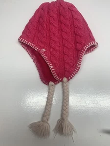 The North Face Snow Bunny Knit Earflap Ski Hat Youth Medium Pink - Picture 1 of 8