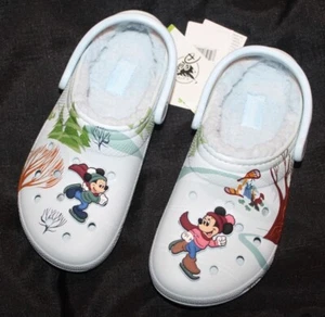 Neu Crocs Disney Winter Mickey Minnie Fell gefüttert Clogs Schuhe Gr. M5 W7 - Bild 1 von 2
