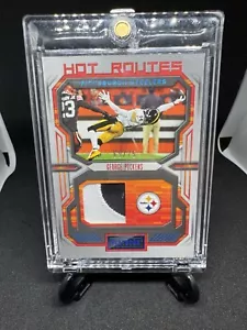 2022 Playbook Hot Routes Red 2-Color Patch George Pickens /75 #HR-30 Steelers - Picture 1 of 2