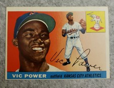 1955 TOPPS 30 VIC POWER KANSAS CITY ATHLETICS  NM-OC
