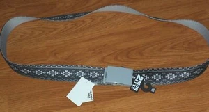 *CINTURÓN HOMBRE TALLA ÚNICA PARA LA MAYORÍA GRIS ESTAMPADO TRIBAL REVERSIBLE NUEVO CON ETIQUETAS - Imagen 1 de 1