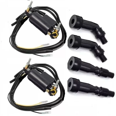 2X Bobinas de encendido con tapas de bujía para Honda CB750 A/F/K 750 cuatro 1969-1978 Foto 1 de 4