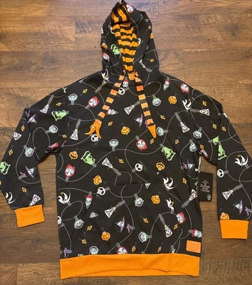 Sudadera con Capucha Loungefly Pesadilla Antes de Navidad Adornos Unisex - Talla L - Nueva Foto 1 de 4