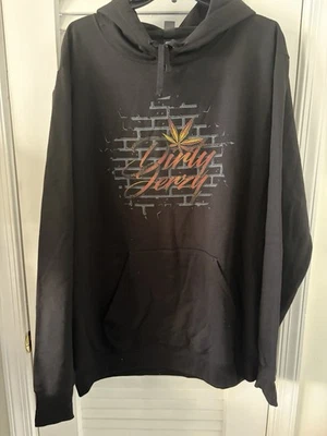 Pulôver raro Dirty Jerzy Supplies 420 ervas daninhas cannabis fumaça preto com capuz 2XL - Imagem 1 de 4