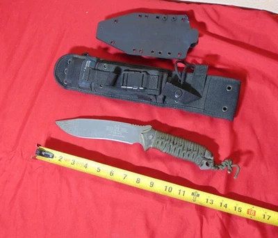 Cuchillo fijo Buck Knives Ron Hood "Thug" 7"" punto de caída 5160 acero al carbono Foto 1 de 2