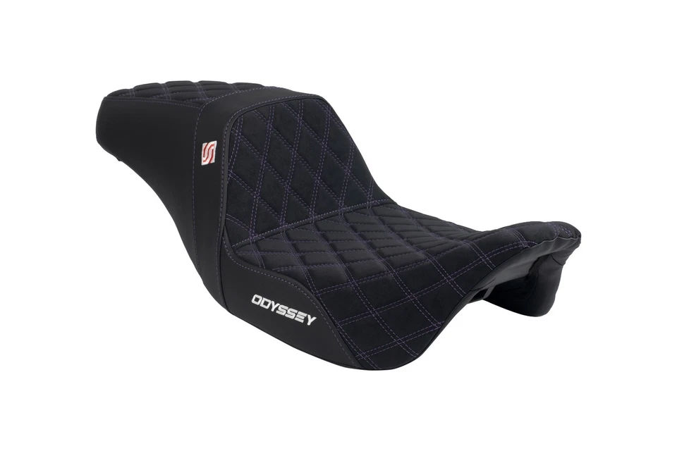 Odyssey Harley-Davidson Suede Seat 2018–23 Road Glide Purple Stitching US Stock - Image 1 of 4