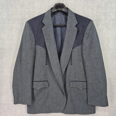 Abrigo Deportivo Vintage Circle S Para Hombre 46R Gris Azul Marino Blazer Occidental Hecho en EE. UU. Retro Años 80 Foto 1 de 4