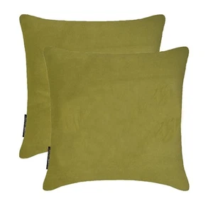 Chartreuse Velvet Throw Pillow Covers, 16"x16" (Pack of 2)-Chartreuse Velvet - Picture 1 of 9