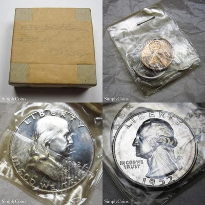 1952 Proof Set Silver Coins Original Box & Tissue US Mint Lot #2 - Image 1 of 4