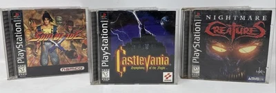 PlayStation 1 Game Lot Of 3 Castlevania, Soul Blade, Nightmare Creatures - Image 1 of 4
