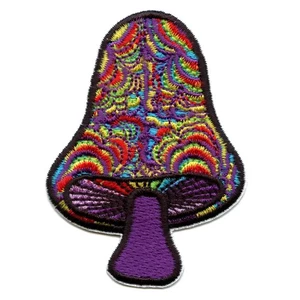 Groovy Mushroom Patch Hippie Style Embroidered Iron On - Picture 1 of 2