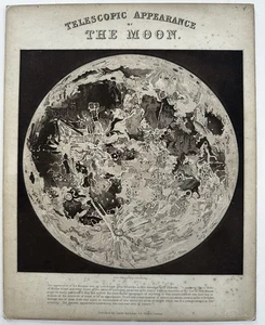 Rosse’s Telescopic Moon surface 1850’s hold to light tissue rare celestial print - Picture 1 of 10